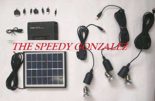 8WSolar Lighting System with 3LED Globes&Cellphone Charger Includes Power Bank,IDEAL x POWER FAILURE