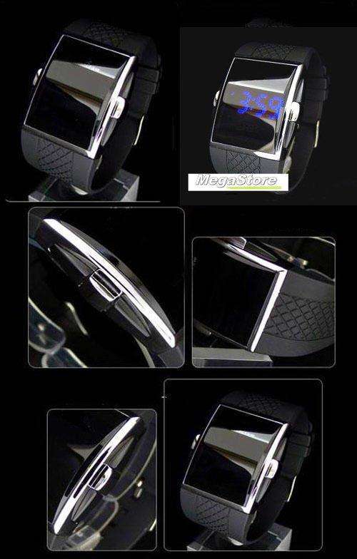 Stylish Ultra Modern Watch with Retro Blue LED Display