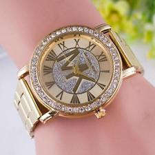 BEAUTIFUL WOMENS STAINLESS STEEL GOLD BRACELET WATCH