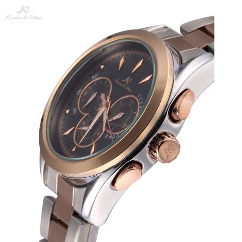 Authentic Men's Kronen&Sohne Analog Automatic Mechanical Day/Date/24 hour Display Steel Wrist Watch