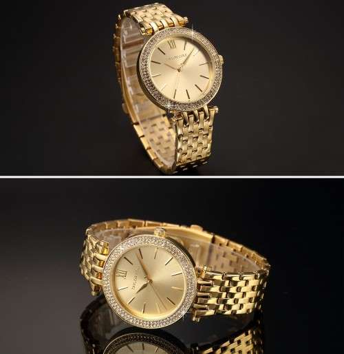 Authentic Stunning Taylor Cole AGLAIA Series Gold Crystal Bezel Ladies Watch