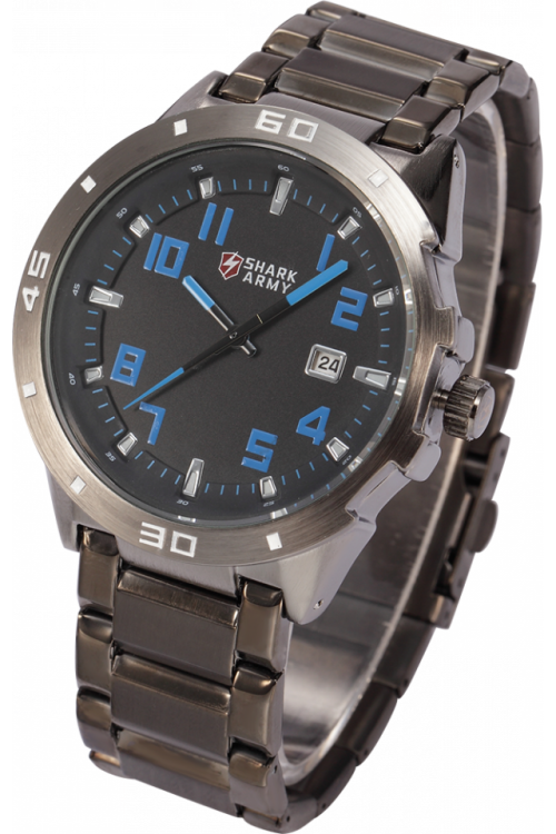 Brand New Authentic Shark Army Men Military Sport Black Blue Dial Mens Watch