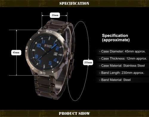 Brand New Authentic Shark Army Men Military Sport Black Blue Dial Mens Watch