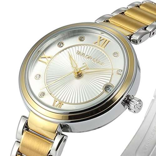 Stunning Authentic U.S. Taylor Cole Womens Analog Quartz Golden Stainless Steel Band Wrist Watch
