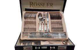 72 piece Brand New Rossler Cutlery Set in leatherette display case with code