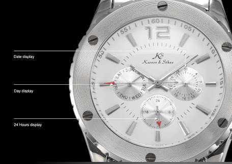 Authentic, Brand New Luxury KS White Dial Elegant Automatic Mechanical Men's Wrist Watch Day/Date
