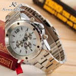 Authentic , Brand New, Stunnin KS White Dial Elegant Automatic Mechanical Men's Wrist Watch Day/Date
