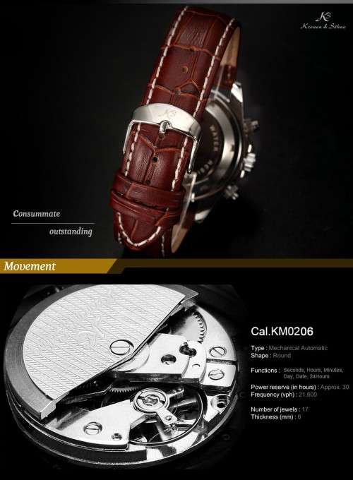 Authentic New Ks Imperial Luxury Men Wristwatch Day Date Display Automatic Mechanical Wristwatch