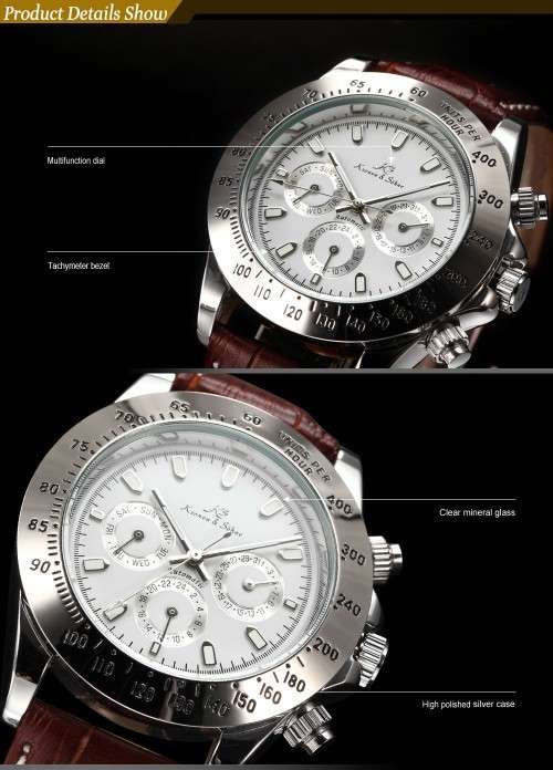 Authentic New Ks Imperial Luxury Men Wristwatch Day Date Display Automatic Mechanical Wristwatch