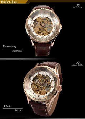 Authentic, brand new and luxury KRONEN & SOHNE Royal Carving Automatic Skeleton Watch