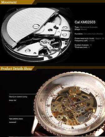 Authentic, brand new and luxury KRONEN & SOHNE Royal Carving Automatic Skeleton Watch