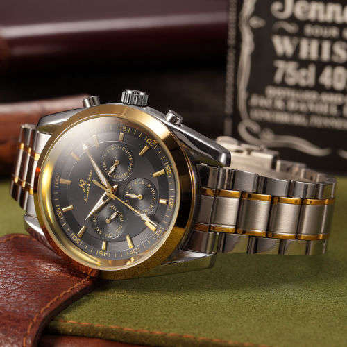 Luxury, authentic, brand new KS Black Analog Date Day Automatic Mechanical Steel Men's Watch