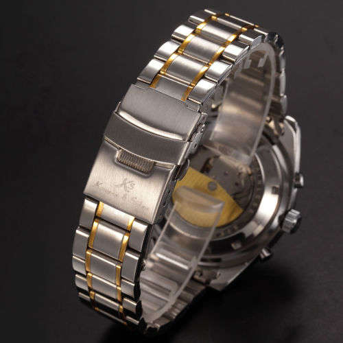 Luxury, authentic, brand new KS Black Analog Date Day Automatic Mechanical Steel Men's Watch