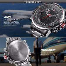 Authentic Brand New Shark Men's Digital/Analog Quartz Day/Date/Alarm Stainless steel Wrist Watch