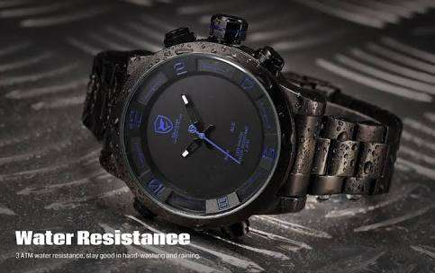 Authentic Brand New  Shark Mens Analog LED  Alarm Date Day Display Stainless Steel Quartz Watch