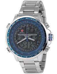 Authentic Brand New Men's "Winghead shark" Digital/Analog Quartz Day/Date/Alarm Stainless stee
