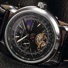 Authentic, Brand New KS Men's Wrist Watch Luxury Moon Phase Automatic Mechanical Black Dial