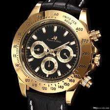 Authentic Luxury KS Imperial Day Date Gold Case Black Leather Men Automatic Mechanical Wrist Watch