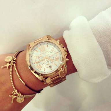Authentic, Brand New Michael Kors Women's Bradshaw Gold-Tone Watch MK5605