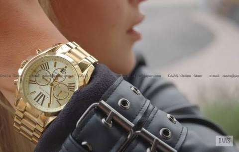 Authentic, Brand New Michael Kors Women's Bradshaw Gold-Tone Watch MK5605