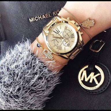 Authentic, Brand New Michael Kors Women's Bradshaw Gold-Tone Watch MK5605