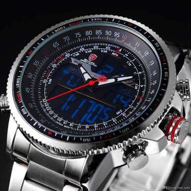 Authentic Brand New Shark Men's Digital/Analog Quartz Day/Date/Alarm Stainless steel Wrist Watch