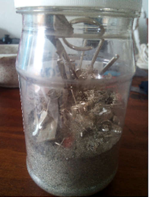 Jar of 925 Silver Filings and Large Offcuts (Easily over R2040)