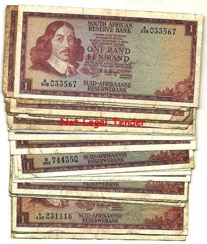 ## Collection of 33 x Various T.W. de Jongh R1 Notes ** Bid per Note for the LOT ##