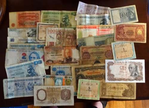 Various International Banknotes. One bid takes all 27 Notes