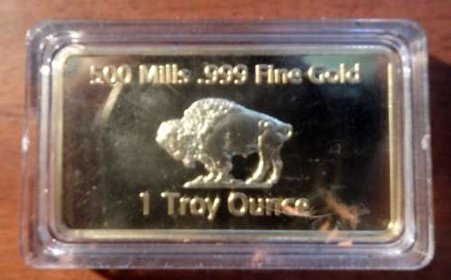 Solid Bullion plated Bar 1 Onz