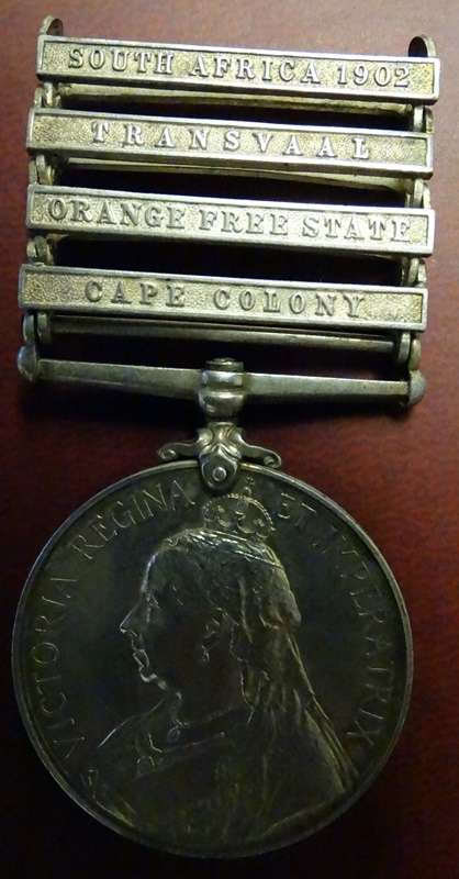 Boer War QSA to Civil Clerk AG Allan ASC 4 Bar