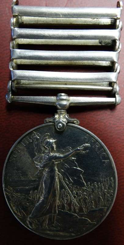 Boer War QSA to Civil Clerk AG Allan ASC 4 Bar
