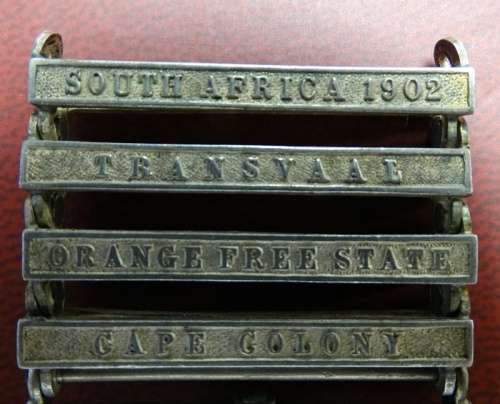 Boer War QSA to Civil Clerk AG Allan ASC 4 Bar