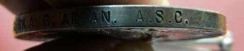 Boer War QSA to Civil Clerk AG Allan ASC 4 Bar