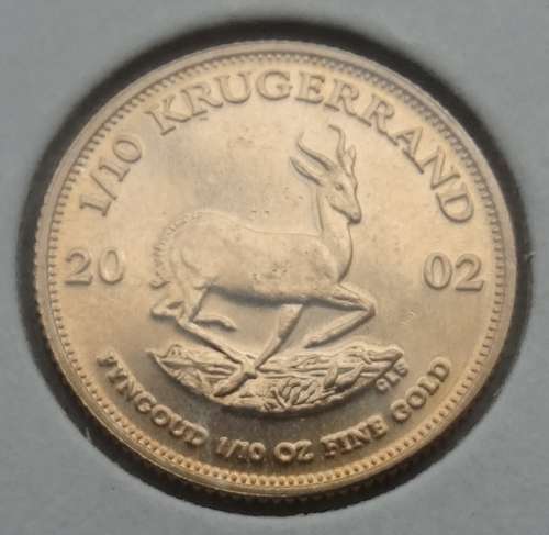 2002 South African Prooflike  1 10th Gold Krugerrand (two available)