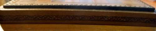 Chess Set Set in Velvet Case with Solid Metal Pieces covered in Leather