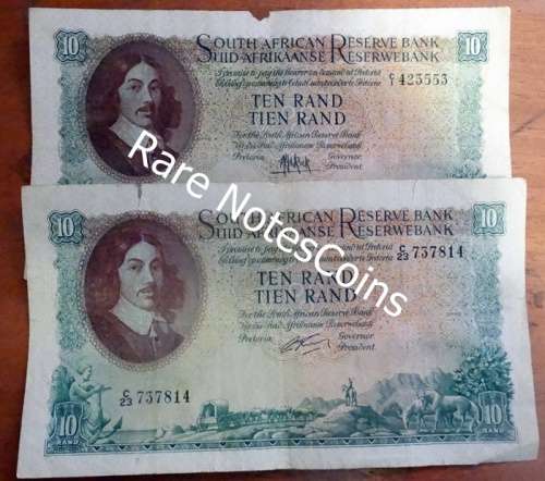MH De Kock & Rissik Type Set Ten Rand Notes  Make me an Offer