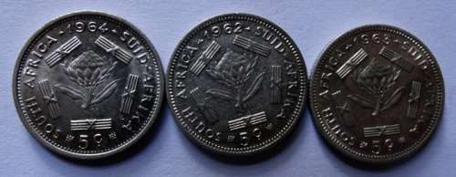 1962, 1963, 1964,  5c Coins