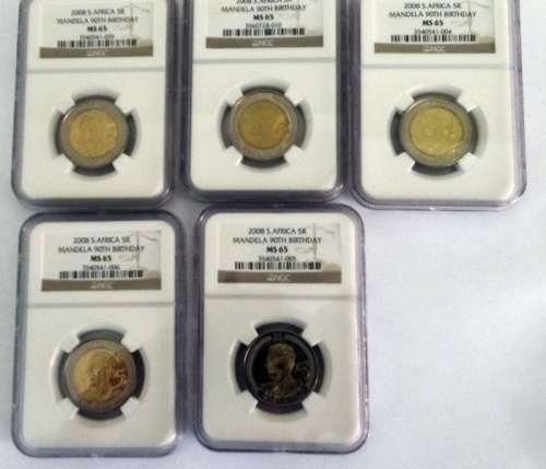 5 Mandela 2008 MS65 Coins Worthless Bid per Coin