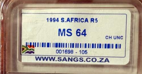 South African Graded 1994 MS64 set