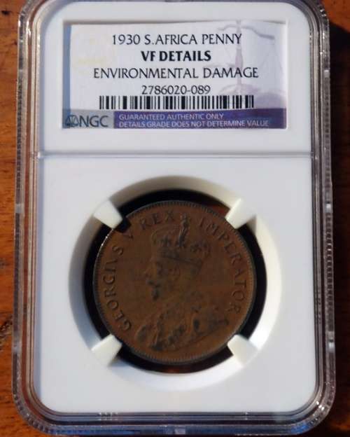 1930 South African Penny Vf Details