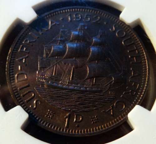 1952 South African Penny PF63 BN