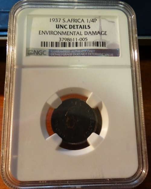 Unc Details 1937 South African Farthing