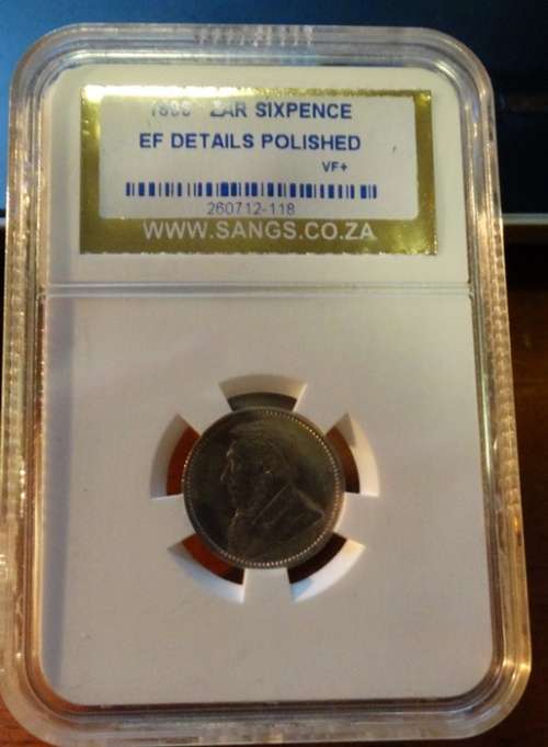 1896 ZAR Sixpence EF