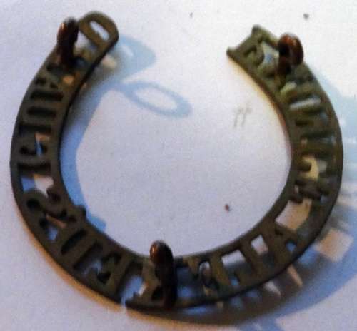 Prince Alfred Guard Brass Shoulder Title 1903 - 1914  Owen #48