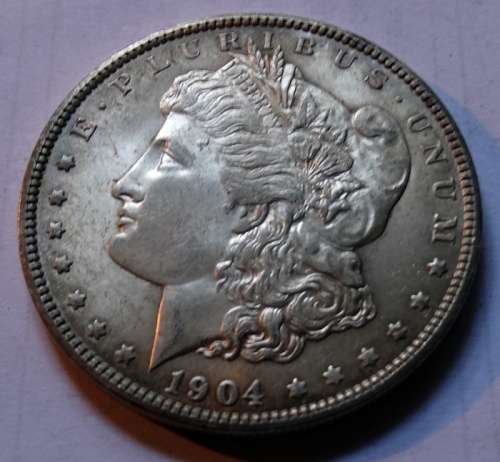 1904 Unc  O Silver Morgan Dollar