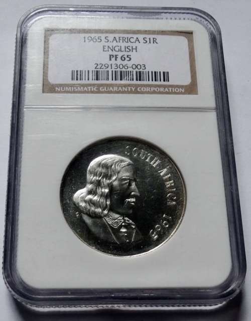1965 Proof South African Silver R1