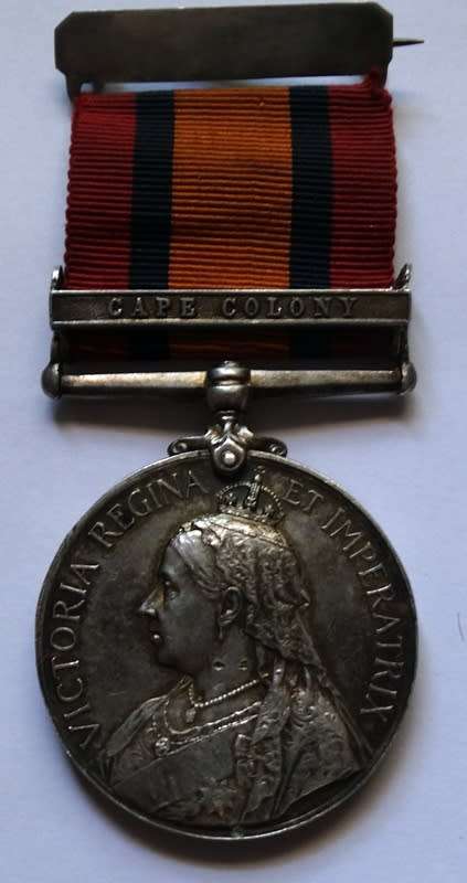 ## QSA Medal to LT WJ Campson  ## 2nd battalion British South Africa Police. Take note