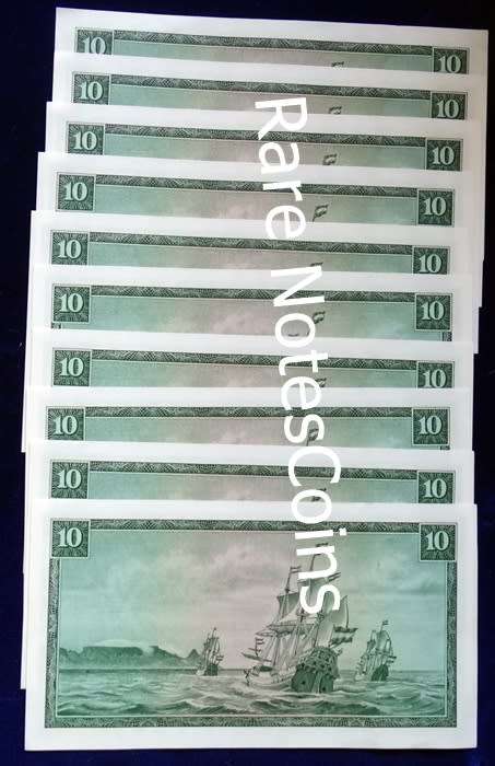 ## 10 Sequential TW De Jongh 1st Issue  Banknotes ##