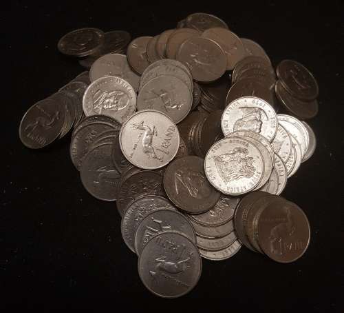## 100 Nickel One rand coins. Bid per coin to take all##